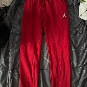 Jordan Red Joggers with Iconic Logo